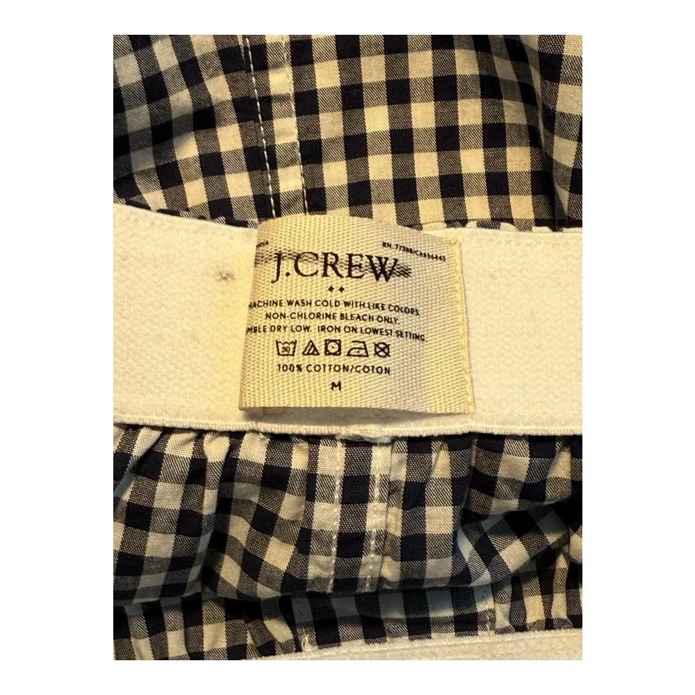 J. Crew Gingham Plaid Boxer Shorts Men's Size M 100%‎ Cotton Elastic Waist NWOT